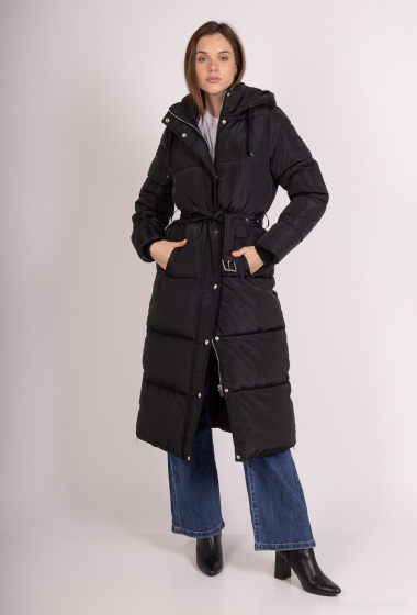Wholesaler Les Bonnes Copines - Long quilted hooded down jacket