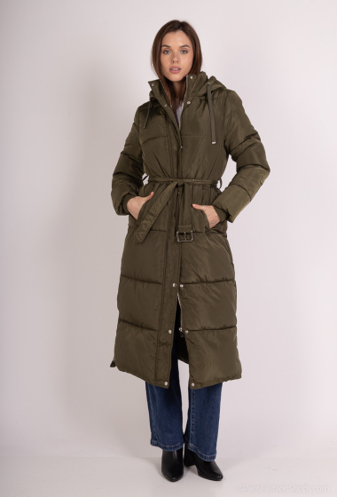 Wholesaler Les Bonnes Copines - Long quilted hooded down jacket