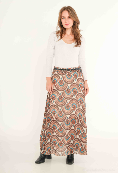 Wholesaler Les Bonnes Copines - Printed pleated skirt