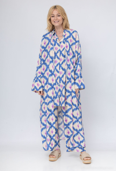 Wholesaler Les Bonnes Copines - Long open printed kimono