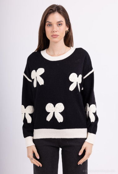Wholesaler Les Bonnes Copines - Sweater with bow pattern