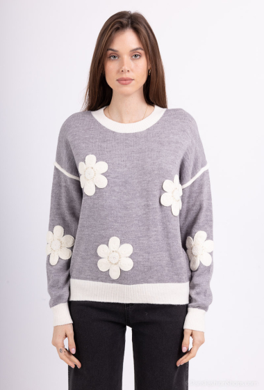 Wholesaler Les Bonnes Copines - Sweater with flower pattern