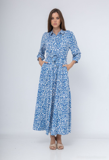 Wholesaler Les Bonnes Copines - Printed shirt collar dress