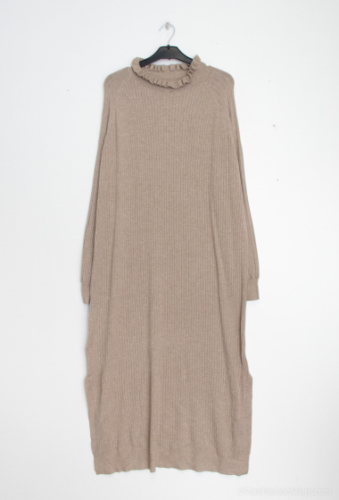 Wholesaler Les Bonnes Copines - Ruffled collar knit dress