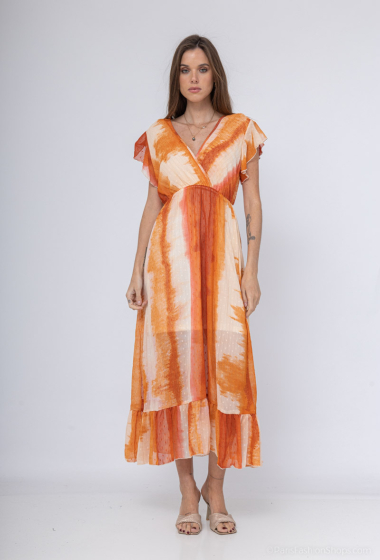 Wholesaler Les Bonnes Copines - Short sleeve dress with ruffles