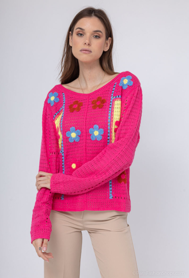 Wholesaler Les Bonnes Copines - Floral crochet top