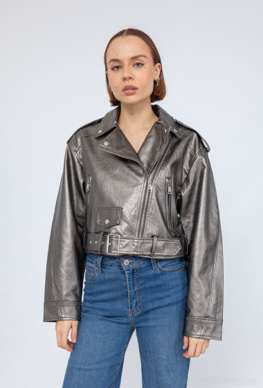 Wholesaler Les Bonnes Copines - Faux leather perfecto jacket