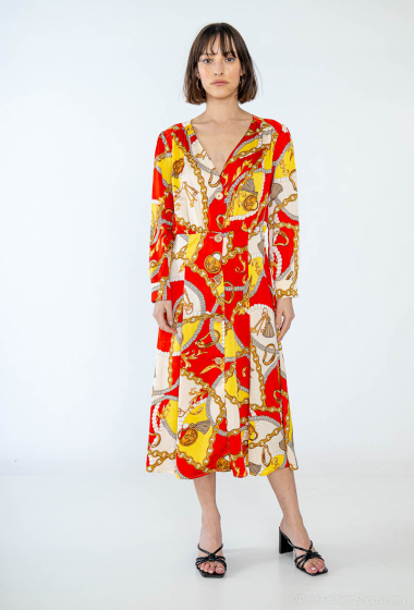 Wholesaler Les Bons Imprimés - Printed mid-length dress