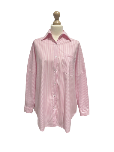 Wholesaler L'ESSENTIEL - CATHY Oversized Striped Shirt One Front Pocket