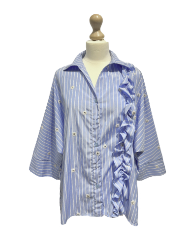 Wholesaler L'ESSENTIEL - NAP Shirt with Ruffle and Sequin Stripe Detail PRO DESIGN
