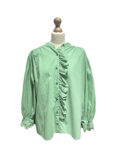 Wholesaler L'ESSENTIEL - VELVELO Velor Shirt with Ruffle Lace Detail