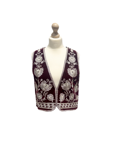 Wholesaler L'ESSENTIEL - Flower Embroidery Velvet Vest