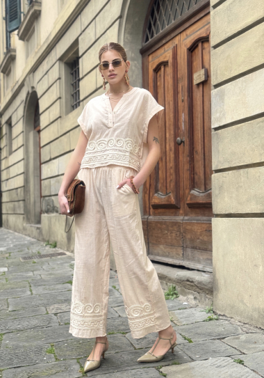 Mayorista L'ESSENTIEL - Pantalones con bolsillo estilo lino y algodón AITY