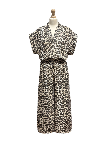 Großhändler L'ESSENTIEL - Weite Hose aus Baumwollgaze mit Leopardenmuster und Tasche