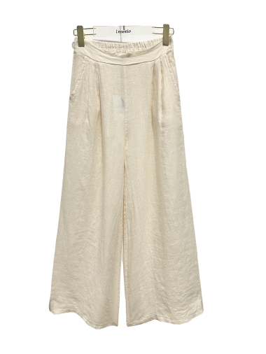 Wholesaler L'ESSENTIEL - Wide detail linen pants