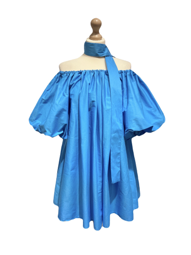 Großhändler L'ESSENTIEL - BALLON Kleid mit U-Boot-Ausschnitt und Gürtel