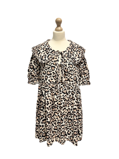 Wholesaler L'ESSENTIEL - CLAUDINE Collar Dress With Leopard Print Bows