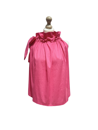 Wholesaler L'ESSENTIEL - Ruffled Collar Top with Bow Neck detail