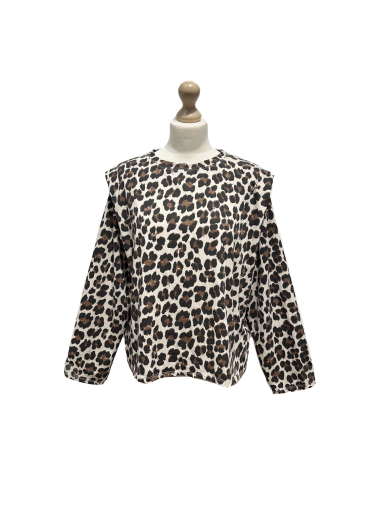 Großhändler L'ESSENTIEL - Leoparden-Top mit langen Ärmeln und kleiner Schulter