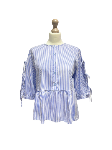 Wholesaler L'ESSENTIEL - SARAH Top with Striped Bows on the Sleeves