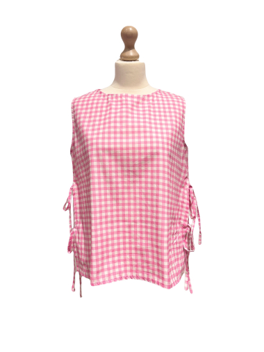 Wholesaler L'ESSENTIEL - Sleeveless Gingham Top with Side Knot