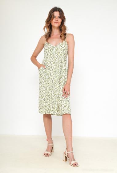Wholesaler Les Grenouilles du Marais - short summer dress, with thin straps and buttons FL 60.6
