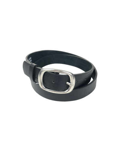 Wholesaler Lidy's - Plain Belt with Rounded Silver Buckle