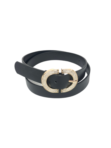 Wholesaler Lidy's - Plain Belt with Rounded Gold Fancy Buckle