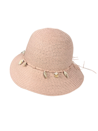 Wholesaler Lidy's - Fancy Paper Straw Hat with Shells