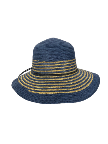 Wholesaler Lidy's - Fancy Paper Straw Hat with fine braid and golden bands
