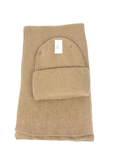 Wholesaler Lidy's - Soft Plain Hat and Scarf Set