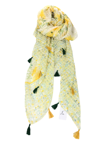 Wholesaler Lidy's - Printed scarf with pompoms