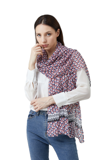 Grossiste Lidy's - Foulard doux imprimé avec motifs répétitifs