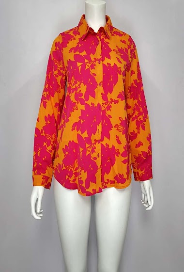 Wholesaler Lilie Plus - shirt with a bold floral print plus size