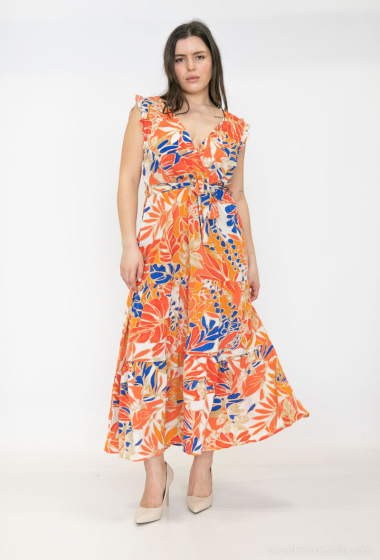 Wholesaler Lilie Plus - Ruffle dress with floral print plus size