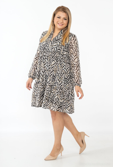 robe chemisier orn e d un imprim z br grande taille