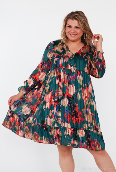 Wholesaler Lilie Plus - Plus Size Print Short Dress