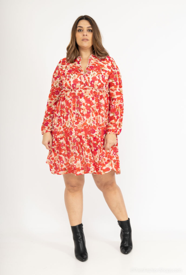 Wholesaler Lilie Plus - Plus Size Printed Short Dress