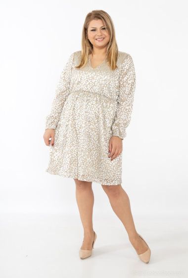Wholesaler Lilie Plus - Plus size printed short dress