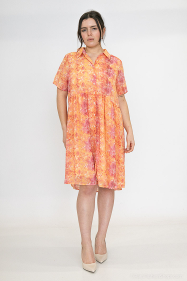 Wholesaler Lilie Plus - Plus Size Abstract Floral Mini Dress