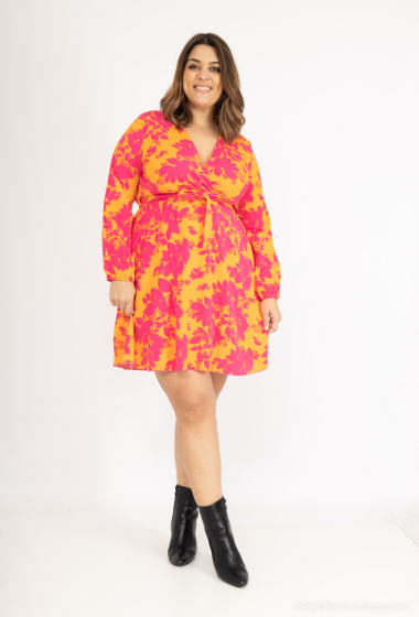 Wholesaler Lilie Plus - Short dress with texture plus size