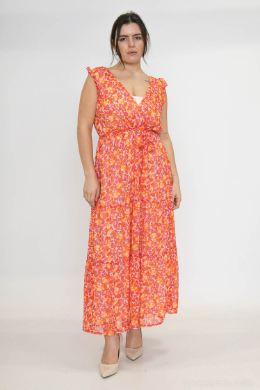 Wholesaler Lilie Plus - Plus Size Floral Print Maxi Dress