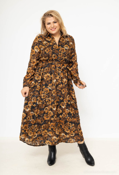 Wholesaler Lilie Plus - Plus size printed maxi dress