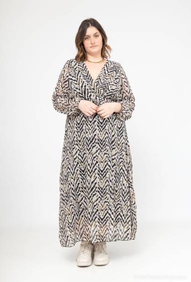 Wholesaler Lilie Plus - plus size zebra pattern long dress