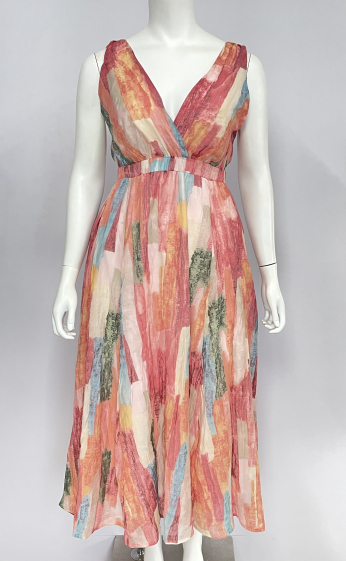 Grossiste Lilie Plus - robes longues avec un motif abstrait grande taille