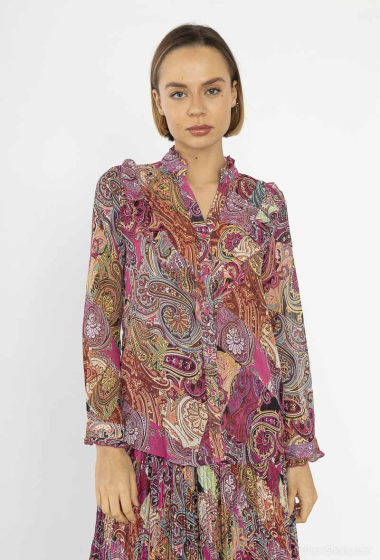Grossiste Lilie Rose - chemise à motif cachemire multicolore