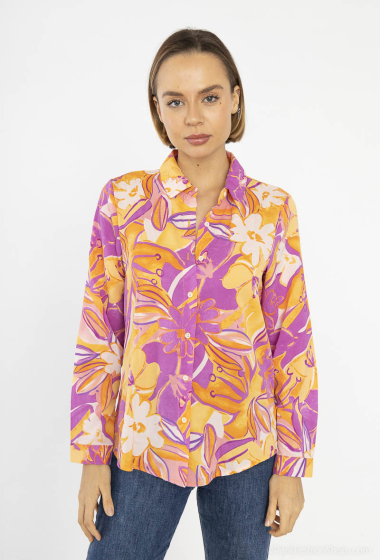 Grossiste Lilie Rose - chemise avec un imprimé floral dynamique