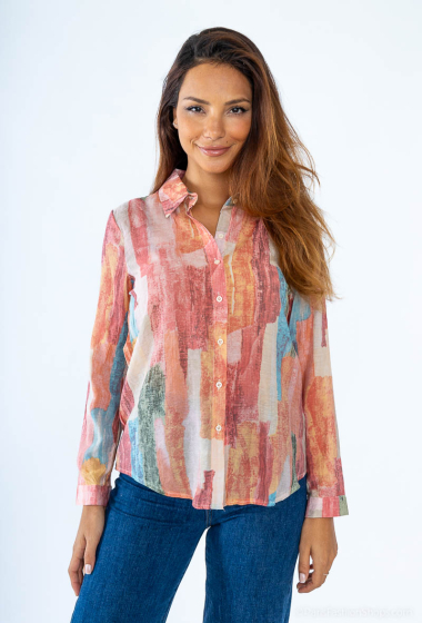Grossiste Lilie Rose - chemise avec un motif pictural abstrait