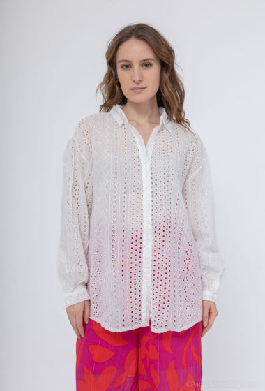 Grossiste Lilie Rose - chemise classique broderie anglaise