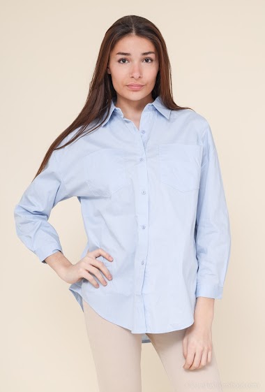 Wholesaler Lilie Rose - long-sleeved shirt, with two large patch pockets on the chest
